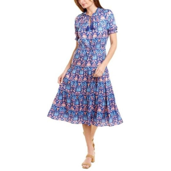 J.Mclaughlin Chessie Silk-Blend A-Line Dress Small - Picture 1 of 13